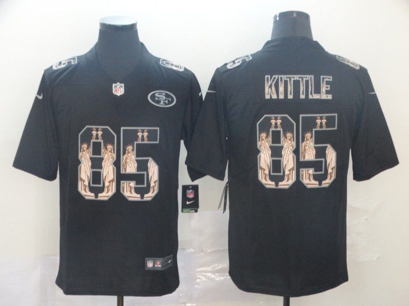 Men San Francisco 49ers #85 Kittle Black Goddess fashion Edition Nike NFL Jerseys